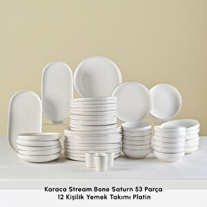 Karaca Stream Bone Saturn 53 Parça 12 Kişilik Yemek Takımı Platin 