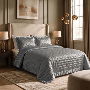 Karaca Home Glamour Çift Kişilik Yatak Örtüsü Gri