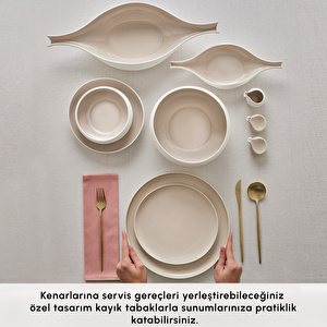 Karaca Earth Collection Clay 55 Parça 12 Kişilik Yemek Takımı Bej