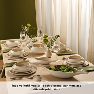 Karaca Earth Collection Clay 55 Parça 12 Kişilik Yemek Takımı Bej görseli 7