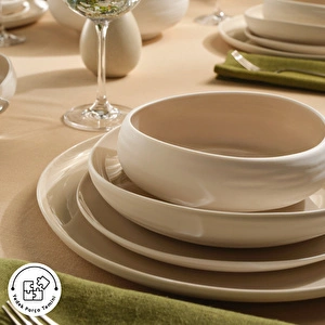 Karaca Earth Collection Clay 55 Parça 12 Kişilik Yemek Takımı Bej görseli 8