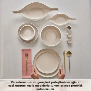 Karaca Earth Collection Clay Shiny Beige 55 Parça 12 Kişilik Yemek Takımı görseli 5