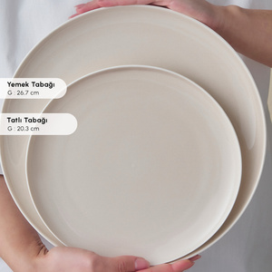 Karaca Earth Collection Clay Shiny Beige 55 Parça 12 Kişilik Yemek Takımı görseli 6