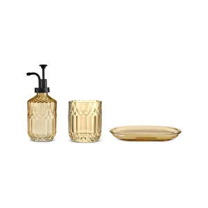 Karaca Home Bellino 3 Parça Banyo Aksesuar Seti Amber