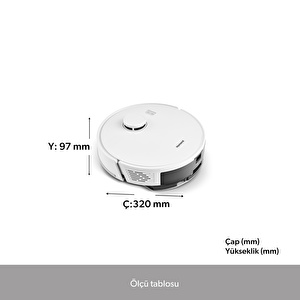 Homend Alex Laser Power 1289H Otomatik Boşaltım Sistemli Yeni Nesil Moplu 5 KPA Robot Süpürge Beyaz