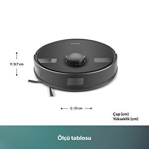 Homend Alex Laser 1291H Moplu ve Haritalamalı Akıllı 5 Kpa Robot Süpürge Siyah