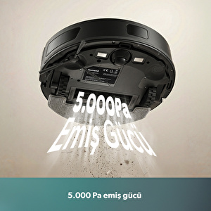 Homend Alex Laser 1291H Moplu ve Haritalamalı Akıllı 5 Kpa Robot Süpürge Siyah