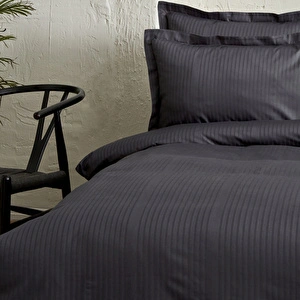 Karaca Home Uniq %100 Pamuk Saten King Size Nevresim Takımı Antrasit görseli 4