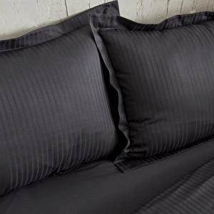 Karaca Home Uniq %100 Pamuk Saten King Size Nevresim Takımı Antrasit görseli 5