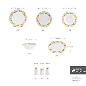Karaca Forever Bone Britrose 53 Parça 12 Kişilik Yemek Takımı