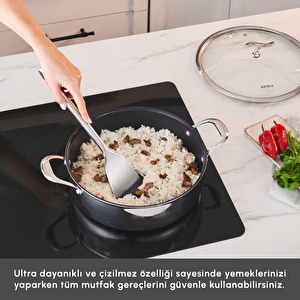 Karaca Plasma Steel 316+ 3Ply Karnıyarık Tencere 28 cm görseli 4
