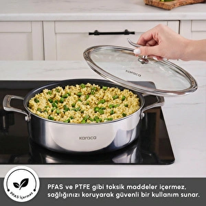 Karaca Plasma Steel 316+ 3Ply Karnıyarık Tencere 30 cm görseli 6