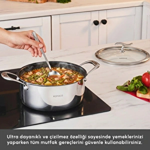 Karaca Plasma Steel 316+ 3Ply Tencere 22 cm görseli 4