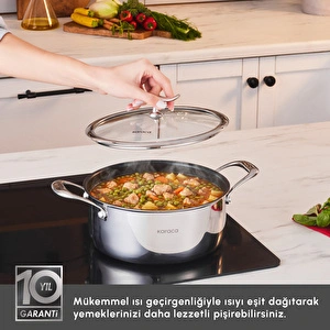Karaca Plasma Steel 316+ 3Ply Tencere 22 cm görseli 5