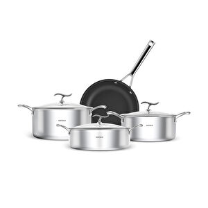 Karaca Plasma Steel 316+ 3Ply 7 Parça Tencere ve Tava Seti