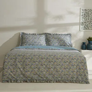 Karaca Home Minay 52 tel %100 Pamuk Çift Kişilik Nevresim Takımı Mavi