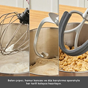 Karaca Chefcrafter Hamur Yoğurma Makinesi  Porcelain White 1900W 7L görseli 5