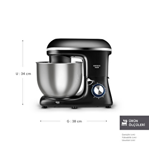 Karaca Chefcrafter Stand Mikser Mutfak Şefi 1900W Black görseli 2