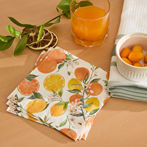 Karaca Home Bellis 20'li Limon Portakal Desenli Kağıt Peçete görseli 1