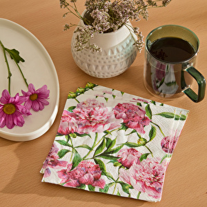 Karaca Home Bellis Rose 20li Desenli Kağıt Peçete 33x33 Cm Pembe görseli 1