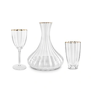 Karaca Fine Pearl Shell 25 Parça Bardak Kadeh ve Karaf Seti Gold görseli 1