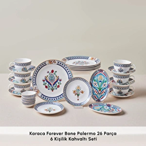 Karaca Forever Bone Palermo 26 Parça 6 Kişilik Kahvaltı Seti  görseli 3