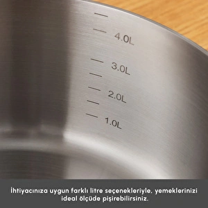 Karaca Power Steel 316+ 3Ply Apollo İndüksiyon Tabanlı 8 Parça Çelik Tencere Seti görseli 7