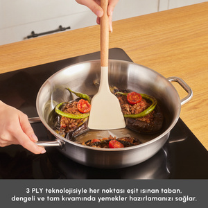 Karaca Power Steel 316+ 3Ply Spirit İndüksiyon Tabanlı 8 Parça Çelik Tencere Seti görseli 6