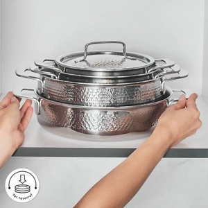Karaca Power Steel 316+ 3Ply Voyager İndüksiyon Tabanlı 8 Parça Çelik Tencere Seti görseli 10
