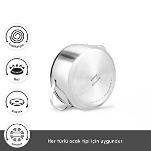 Karaca Power Steel 316+ 3Ply Discovery İndüksiyon Tabanlı 8 Parça Çelik Tencere Seti görseli 9