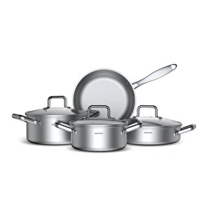 Karaca Plasma Steel 316+ 3Ply Apollo 7 Parça Tencere ve Tava Seti