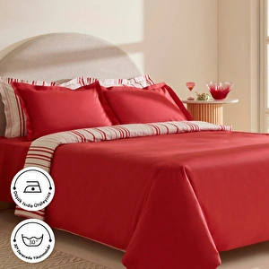 Karaca Home Cool Stripe Çift Kişilik Nevresim Takımı Kırmızı görseli 6