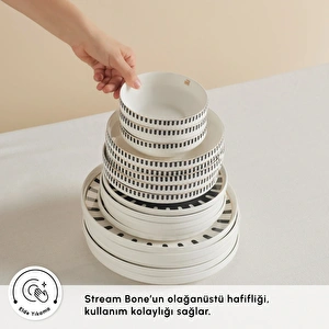 Karaca Stream Bone Kore Plus 24 Parça 6 Kişilik Yemek Takımı görseli 6
