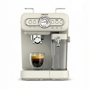 Karaca Vintage Craft Süt Hazneli Espresso, Latte ve Capuccino Makinesi Cream görseli 1