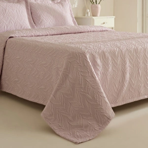 Karaca Home Hollie Çift Kişilik Yatak Örtüsü Pudra görseli 6