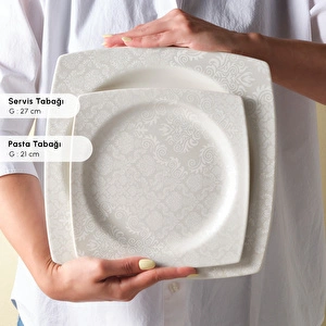 Karaca Square Bone Bridal 60 Parça 12 Kişilik Yemek Takımı görseli 7