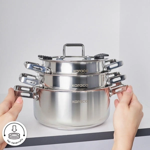 Karaca Montreal İndüksiyon Tabanlı 6 Parça Çelik Midi Set görseli 6