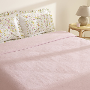 Karaca Home Dorian %100 Pamuk Fırfırlı Muslin Tek Kişilik Nevresim Takımı Pudra görseli 2