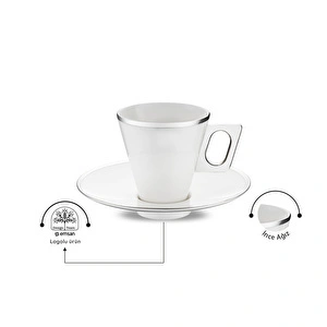 Emsan Zen 6'lı Kahve Fincan Takımı Platin 80 ml görseli 11