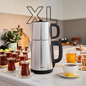 Karaca TeaBig XL 35 Çay Bardağı Kapasiteli 2 in 1 Çelik Çay Makinesi ve Su Isıtıcı Inox