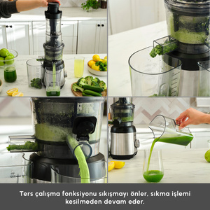 Karaca Inox Slow Juicer Katı Meyve Sıkacağı görseli 6