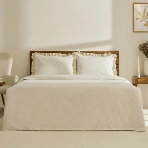 Kaşmir Home Lisa %100 Pamuk Tek Kişilik Nevresim Takımı Offwhite görseli 6