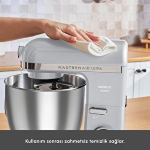 Karaca Mastermaid Chef UltraDijital Ekranlı Hamur Yoğurma Makinesi Silver 7L görseli 10