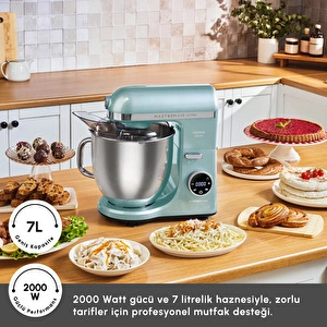 Karaca Mastermaid Chef Ultra D2000W Dijital Ekranlı Hamur Yoğurma Makinesi Tiffany 7L görseli 6