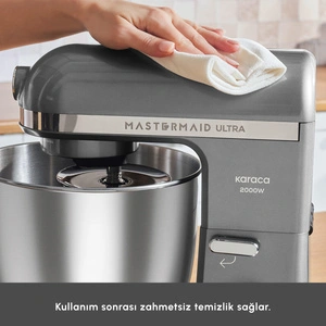 Karaca Mastermaid Chef Ultra D2000W Dijital Ekranlı Hamur Yoğurma Makinesi Shadow Gray 7L görseli 7