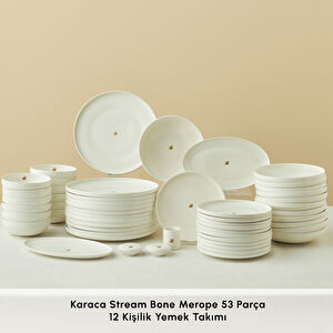 Karaca Stream Bone Merope Gold Logo 53 Parça 12 Kişilik Yemek Takımı