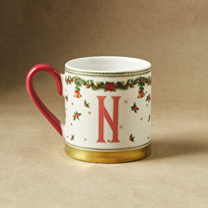 Karaca New Year Yılbaşı Petek N Harfli Kupa 330 ml