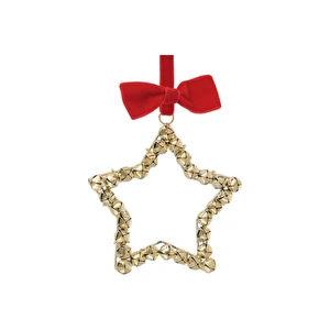Karaca Home New Year Yılbaşı Star With Ribbon Ağaç Süsü 10x1x10 cm görseli 3