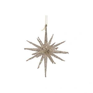 Karaca Home New Year Yılbaşı Glitter Star 2 Adet Ağaç Süsü Seti Gold 15x15x15 cm görseli 4