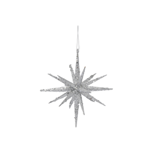 Karaca Home New Year Yılbaşı Glitter Star 2 Adet Ağaç Süsü Seti Silver 15x15x15 cm görseli 4